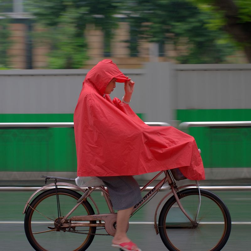 Riding under the rain